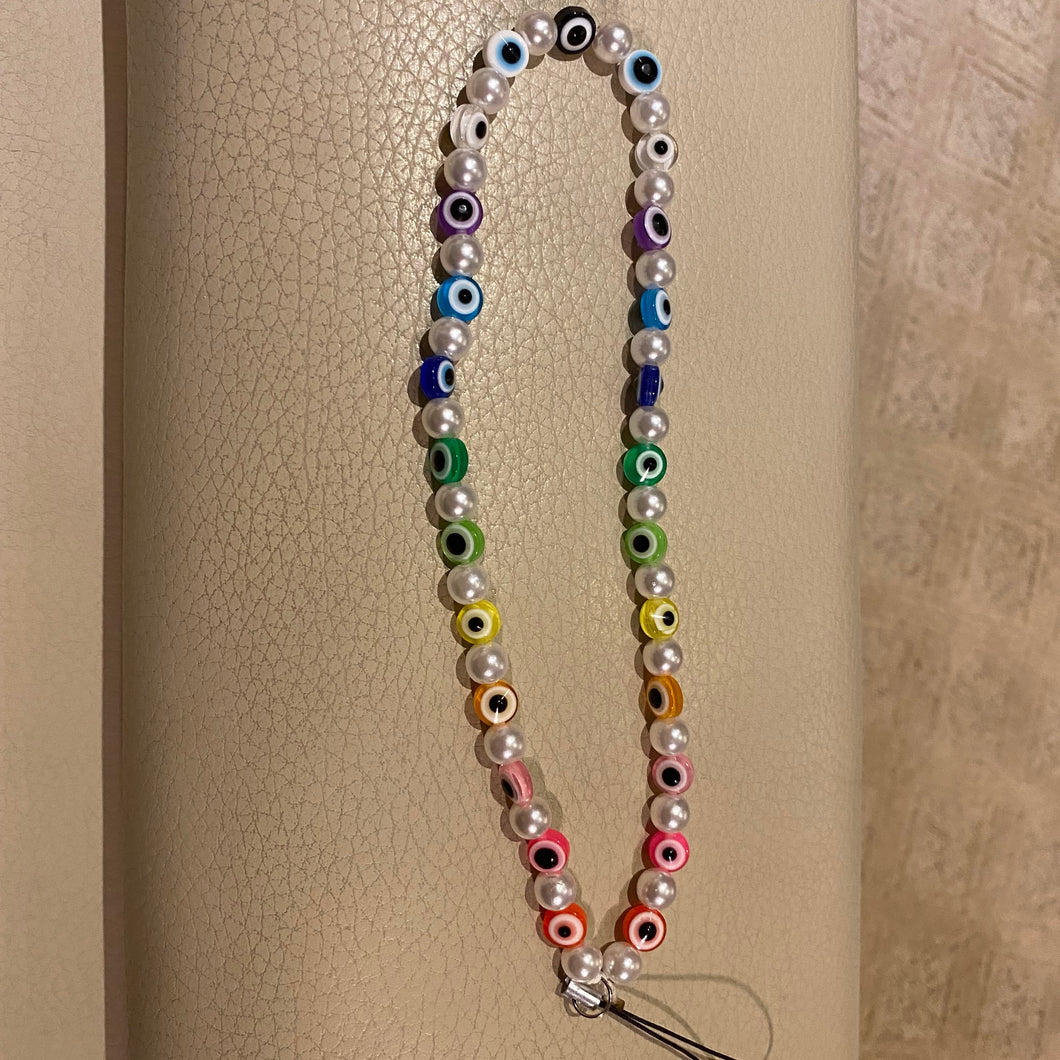 Rainbow pearl phone chain
